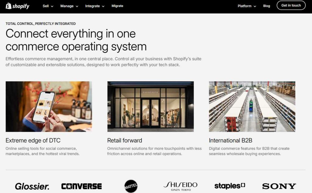 Shopify Plus - best omnichannel platform for ecommerce