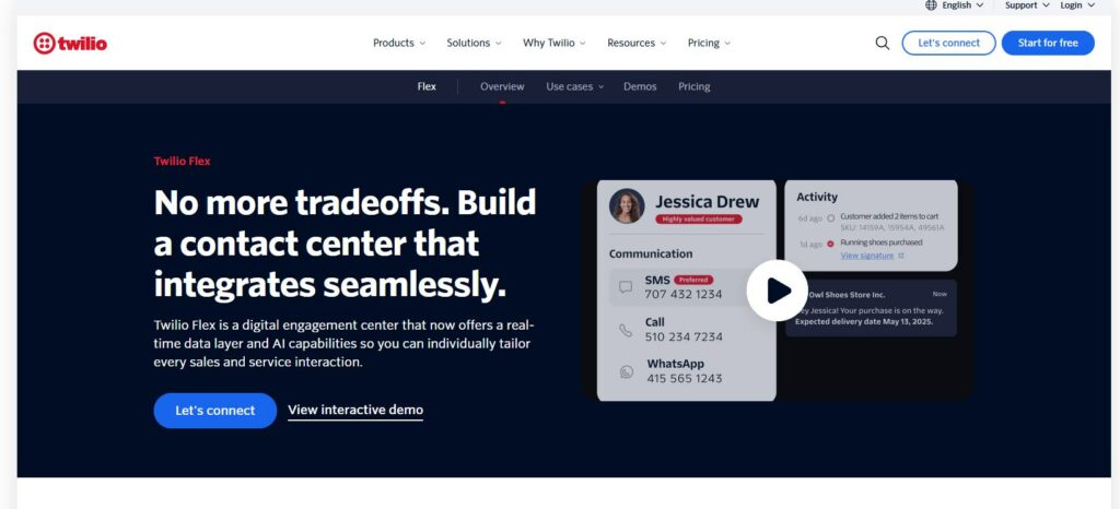 Twilio Flex - omnichannel communication platform