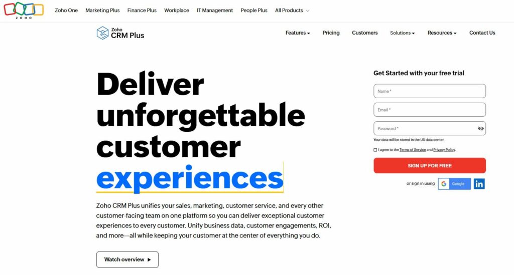 Zoho - omnichannel marketing platform