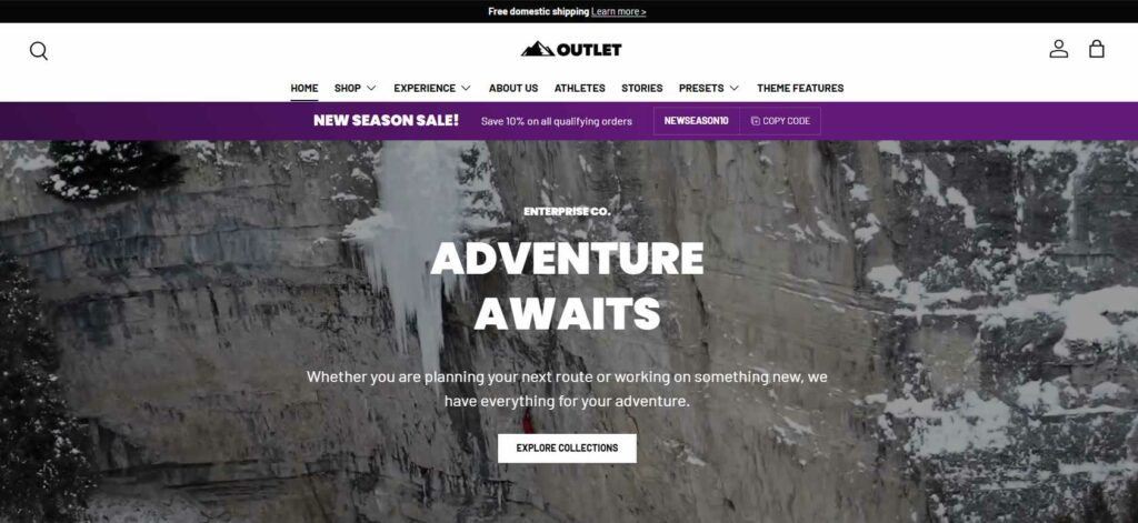 Shopify Enterprise Theme preset - Outlet