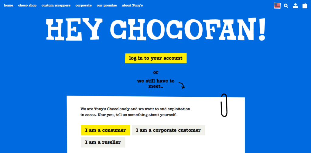Tony’s Chocolonely - B2B registration form