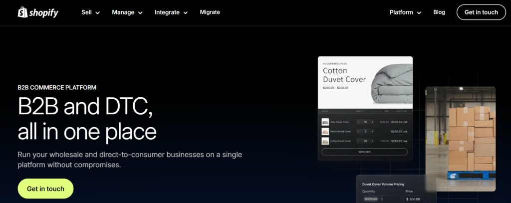 Shopify b2b and b2c all in a single admin
