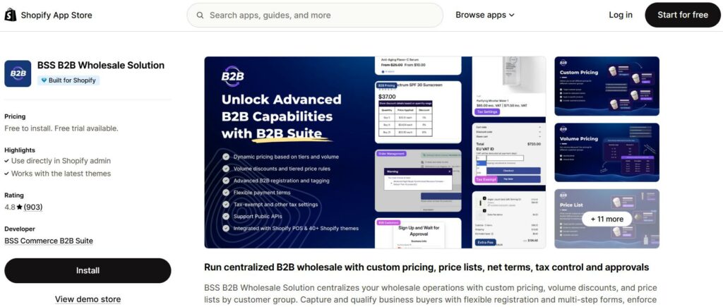 BSS B2B Solution - best shopify b2b apps