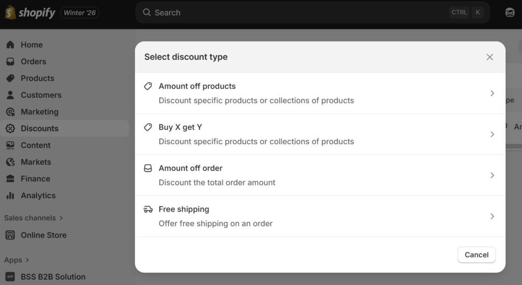 Use discounts to set up wholesale on Shopify