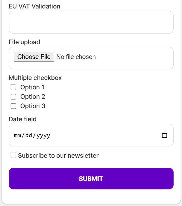 advanced B2B registration form demo