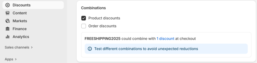 step 4 (optional): combine discounts