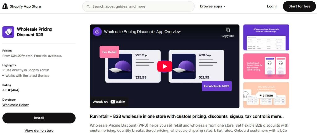 Wholesale Pricing Discount - shopify b2b app