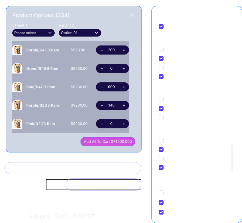 Standard quick order page