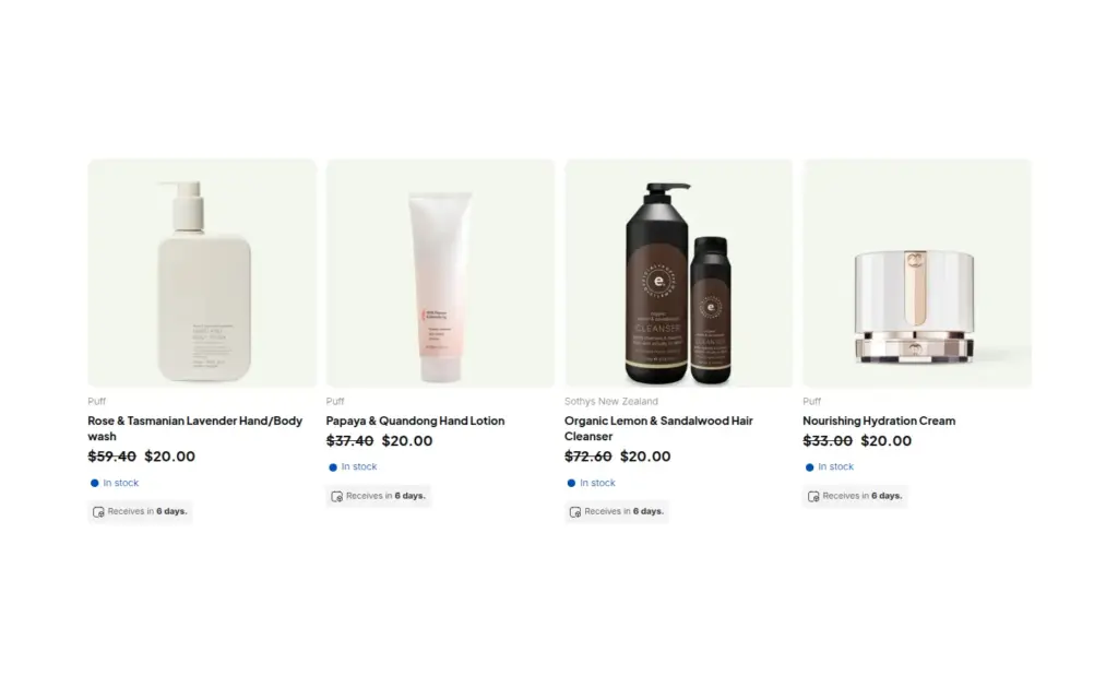 Collection for a logged-in wholesale customer where every product shows 20 dollars with the retail price struck through