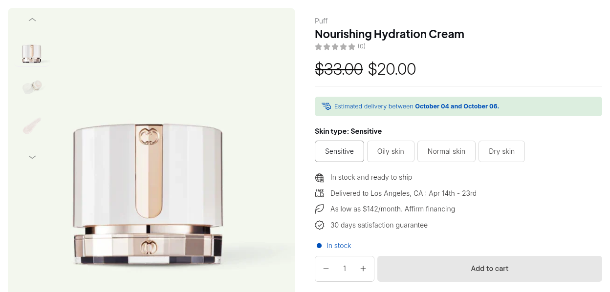 A product page where the wholesale price sits next to the struck-through original price
