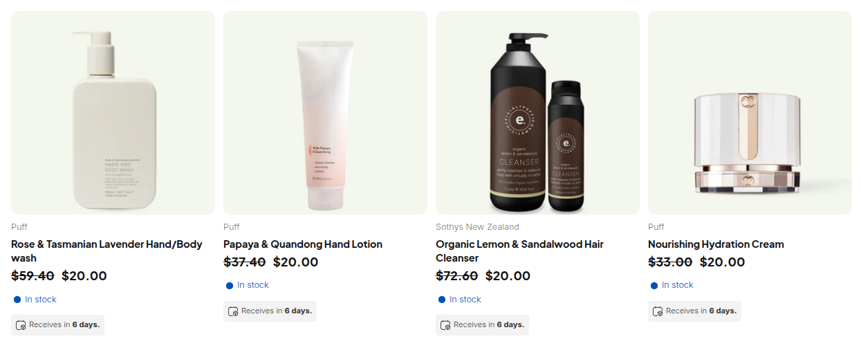 A collection page for a logged-in wholesale buyer with the retail price struck through next to the wholesale price