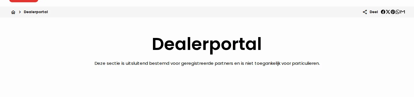 AE-trading dealer portal page stating that the section is only for registered partners
