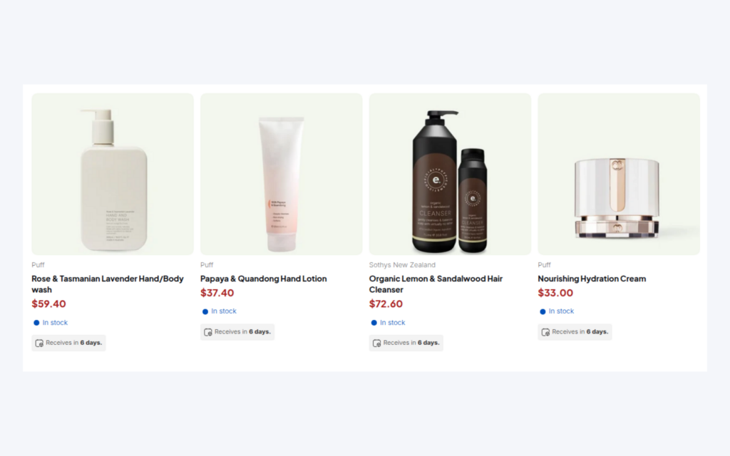 A collection page for a guest visitor at regular retail prices