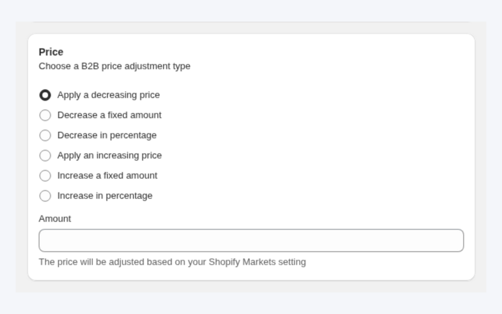 The Price card of a Custom Pricing rule where the base price is set